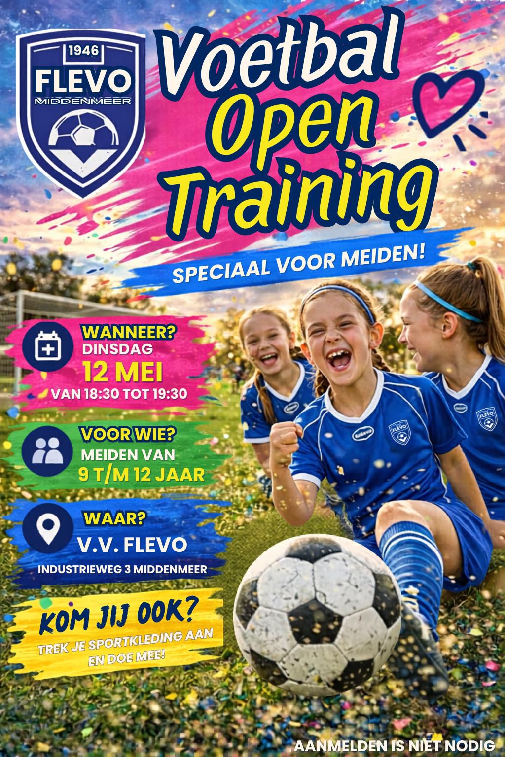 Open training voor meiden