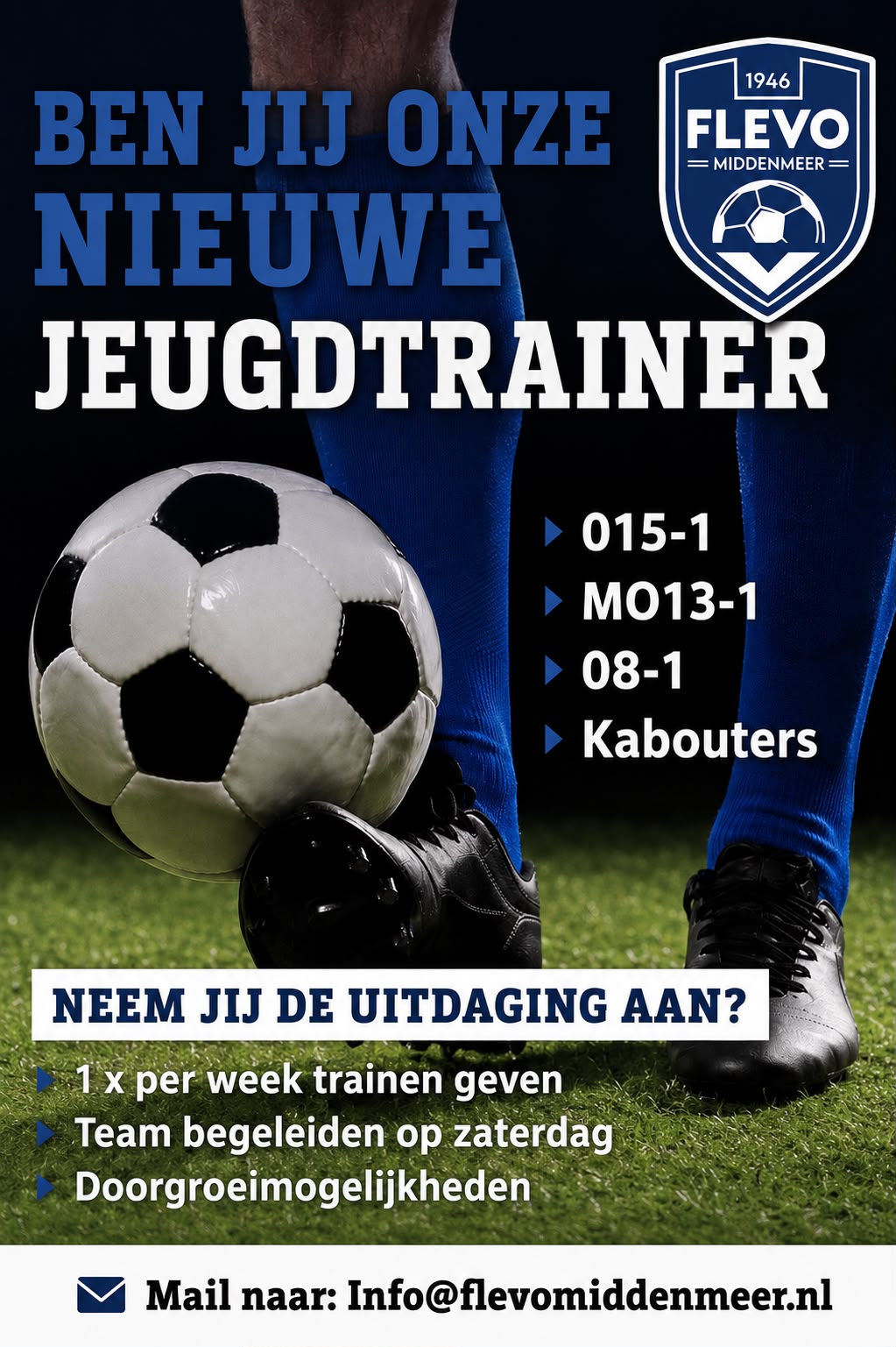 Flevo zoekt jeugd trainers
