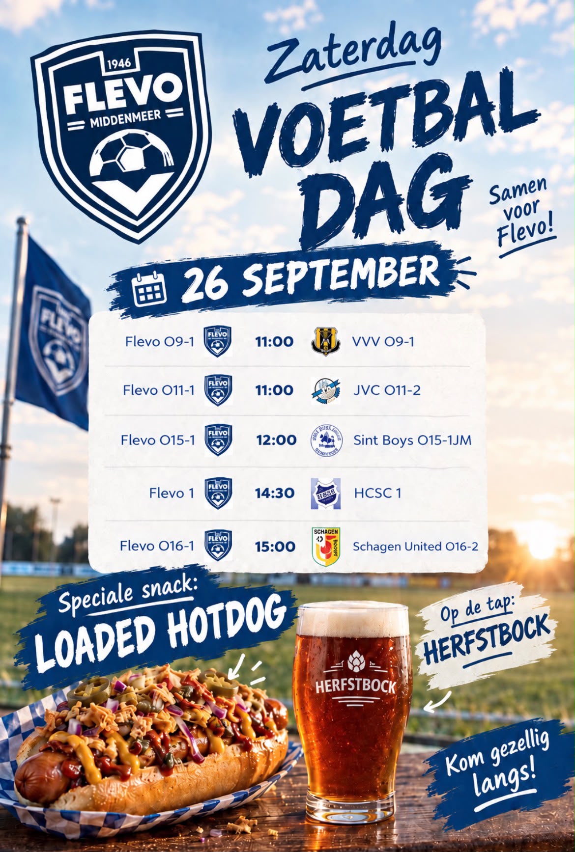 Kom genieten van Flevo voetbal!
