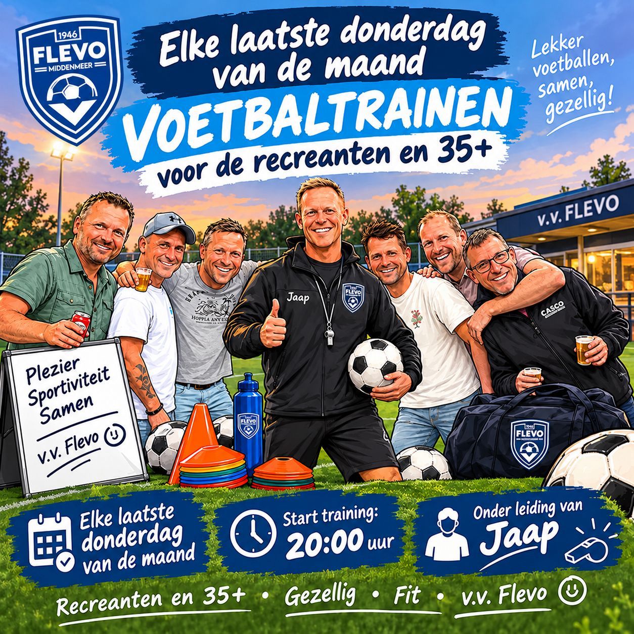 Voetballen met gezelligheid!